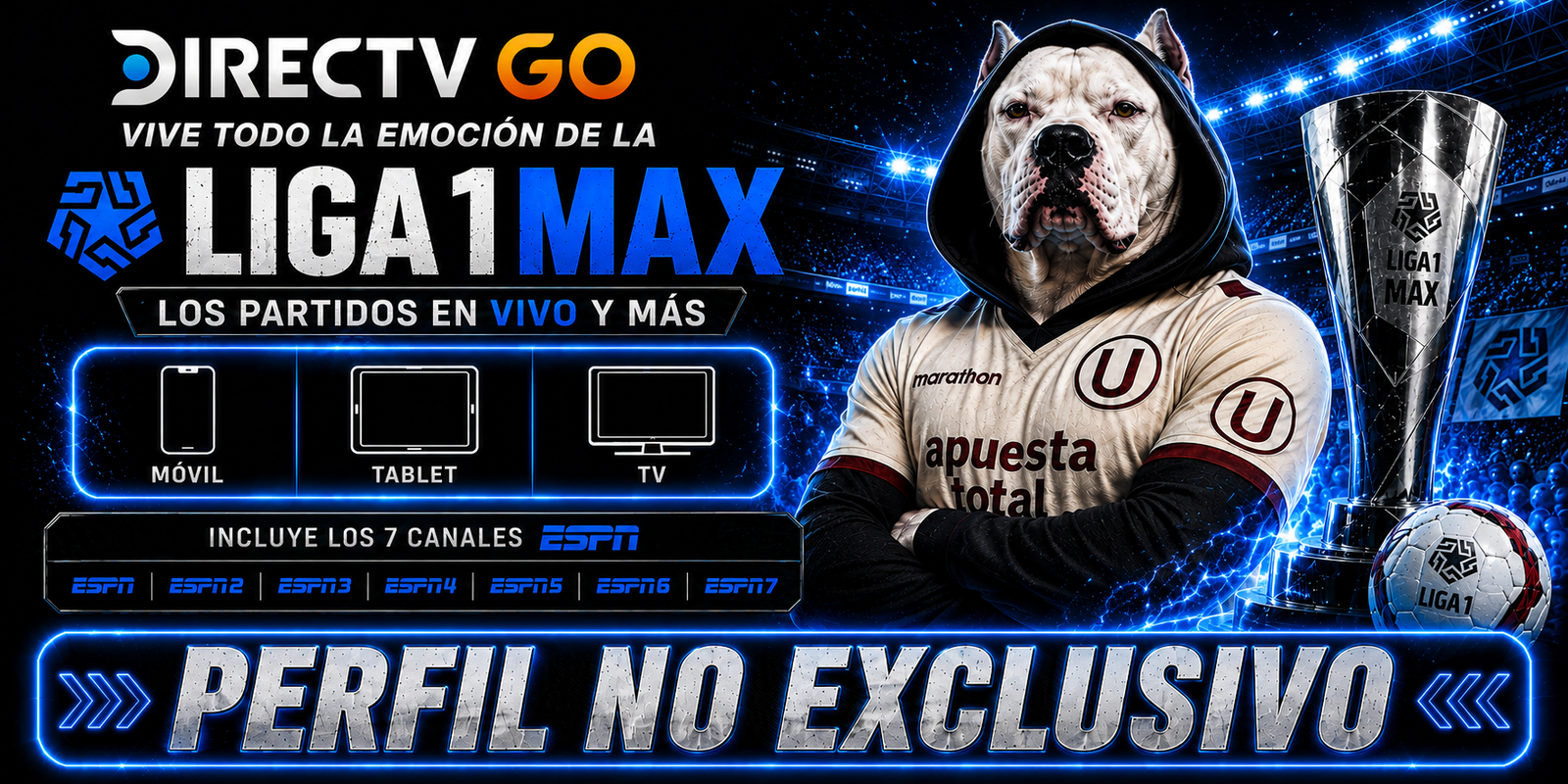 DIRECTV GO PERFIL X 1 MES! + LIGA 1 MAX NO EXCLUSI